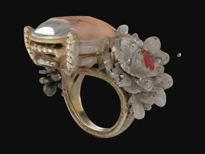 3D model for A kitsch and stylish ring worn by a woman in her 20s.