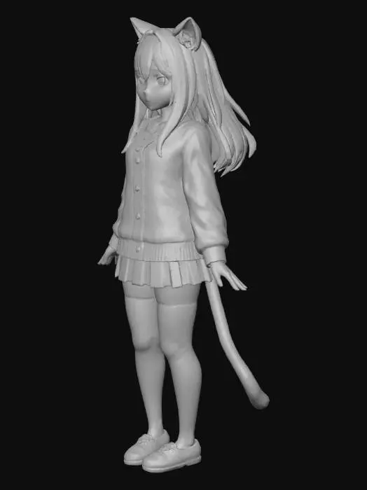 3D model for Shadow Feline Girl