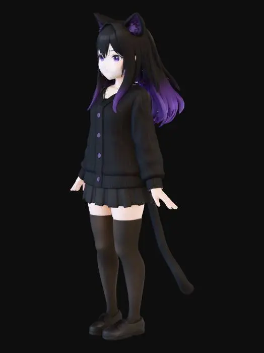 3D model for Shadow Feline Girl