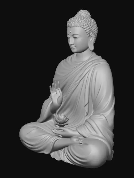 3D model for Meditating Buddha with Lotus