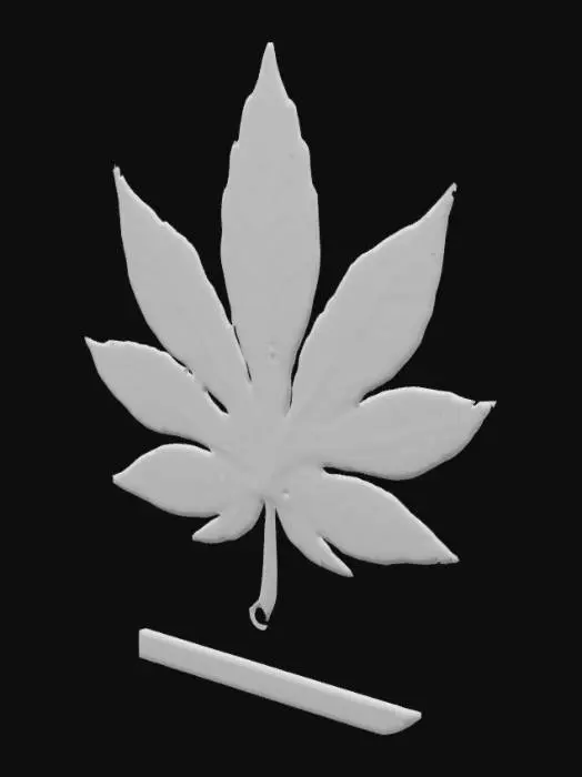 3D model for 3d logo, Cannabisblatt, Rauchschwaden, DrGreeen81 als name