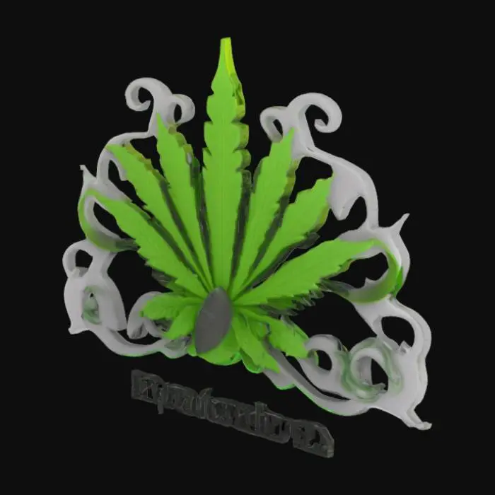 3D model for 3d logo, Cannabisblatt, Rauchschwaden, DrGreeen81 als name