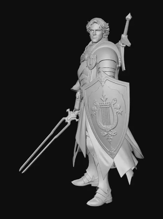 3D model for Golden Shield Knight
