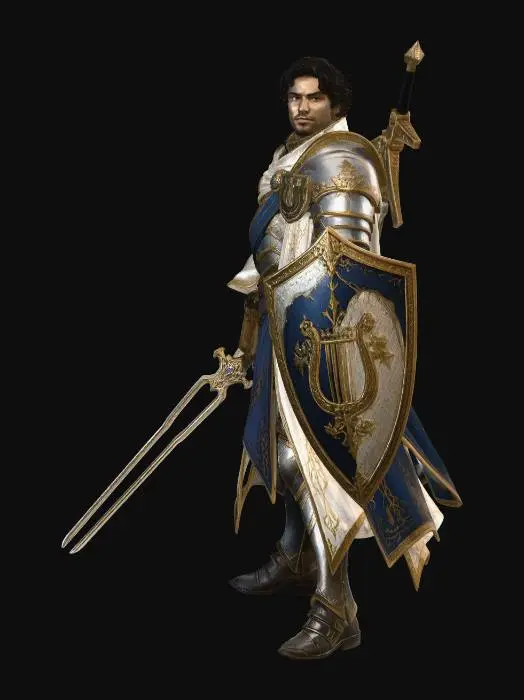 3D model for Golden Shield Knight