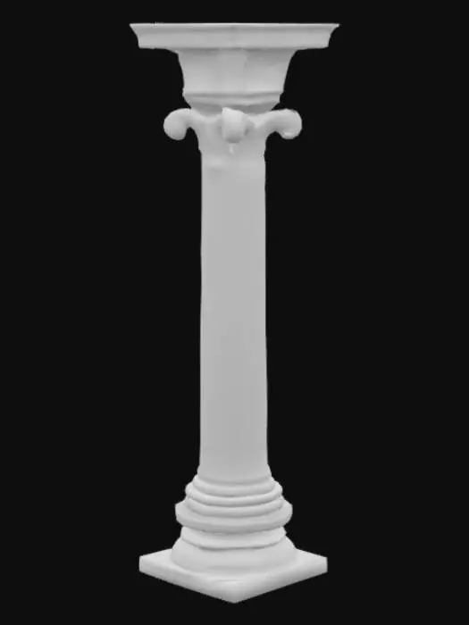 3D model for A Roman Corinthian Column with gold base and cap and white marble shaft.