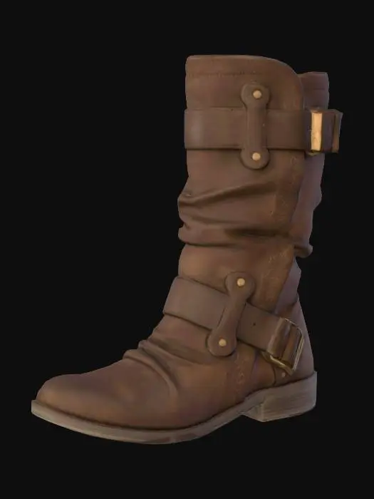 3D model for Brown Buckle Boot