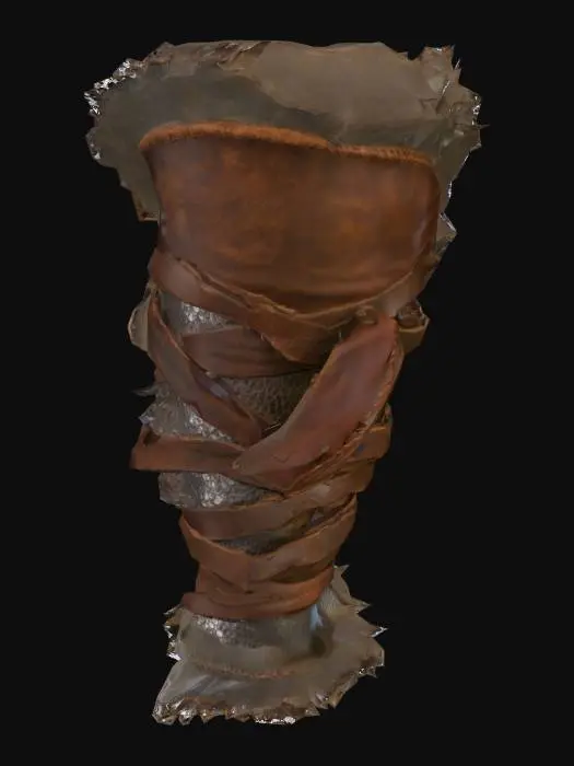 3D model for Ancient Warrior Gauntlet leather fur Viking