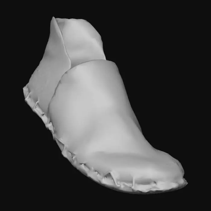 3D model for Medieval light peasant leather shoes