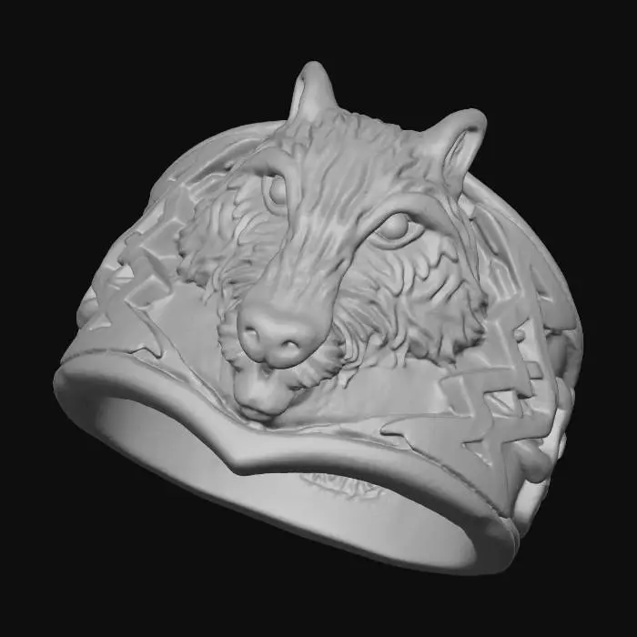 3D model for Wolf Emblem Ring