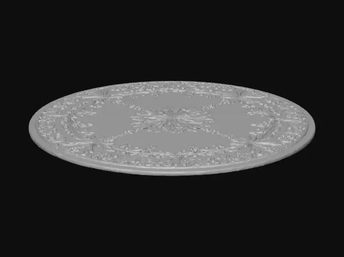 3D model for 빨간색 둥근 카펫을 만들고 싶은데 약간 어두운 금색으로 무늬도 들어가면 좋겠어