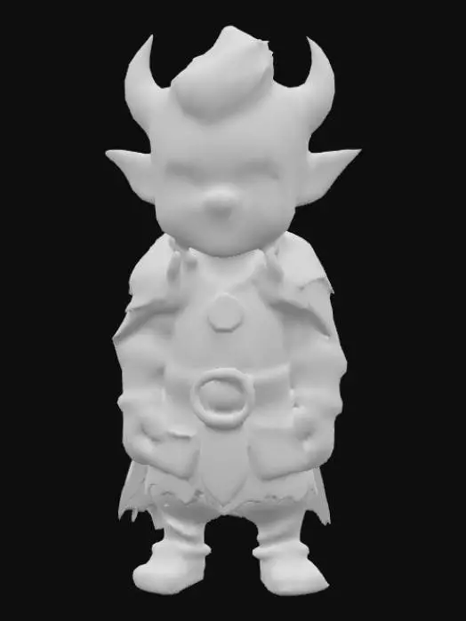 3D model for Crie um orc 3d animado, estilo chibby