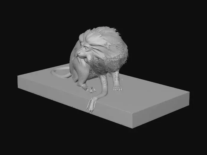 3D model for Golden Lion Tamarin on a railing