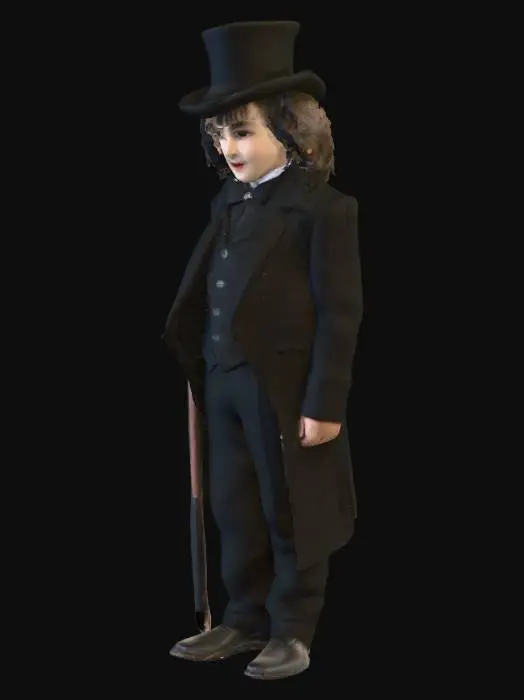 3D model for Christopher-Lee (Dracula), as a little young boy. head to toe, full body,
