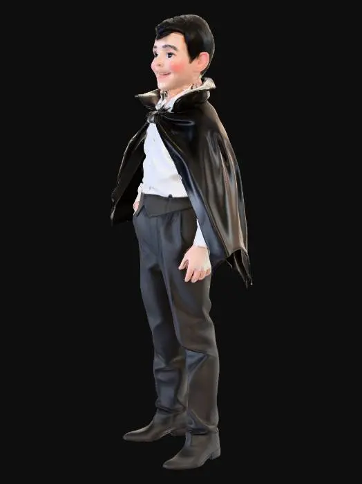 3D model for Christopher-Lee (Dracula), as a little young boy. head to toe, full body,