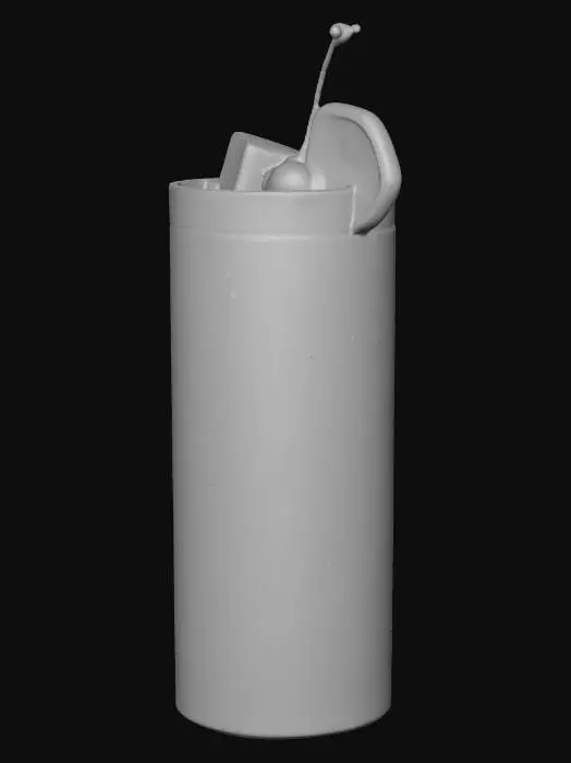 3D model for an elaborate cocktail with (swirling) white juices mixed in.