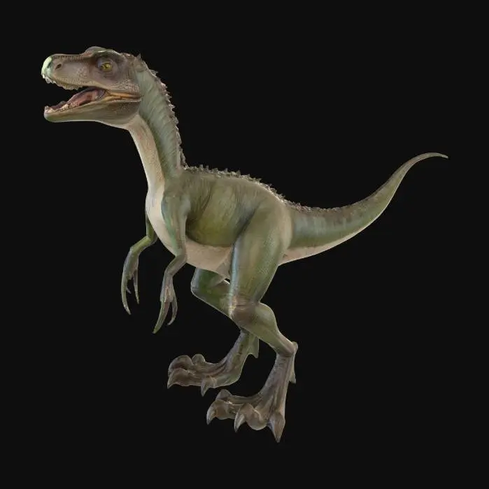 3D model for a respectful reptilian, humanoid anthropomorphic velociraptor, out of disguise, head to toe, fine detail, 4K, character reference,