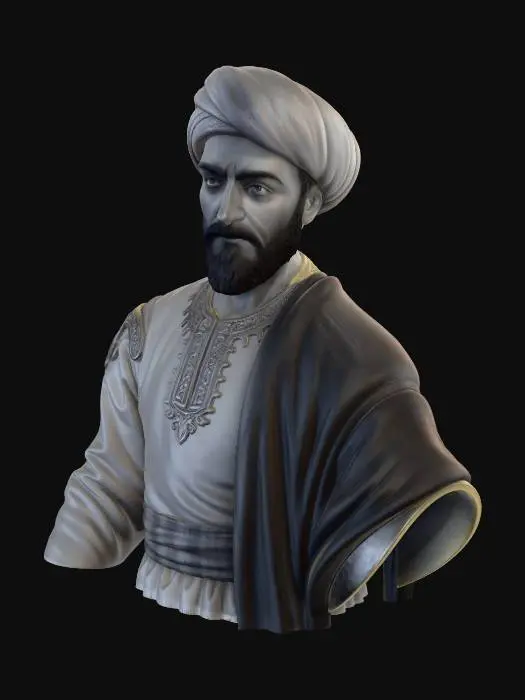 3D model for Turbaned Warrior Portrait