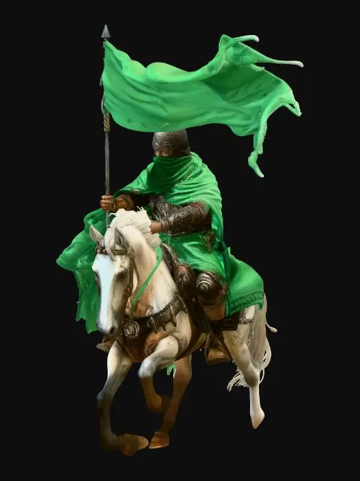 3D model for Muslim Warrior with Flag