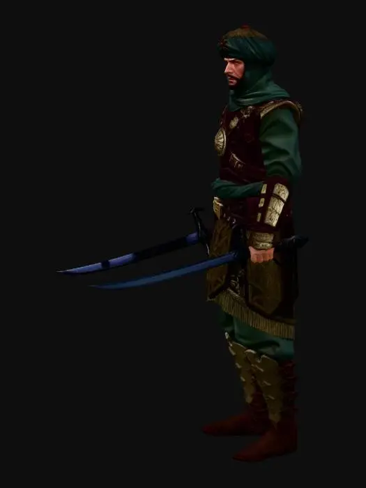 3D model for Desert Muslim Scimitar Warrior