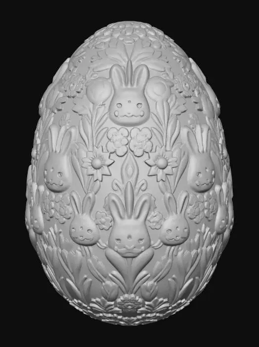 3D model for Floral Bunny Easter Egg
