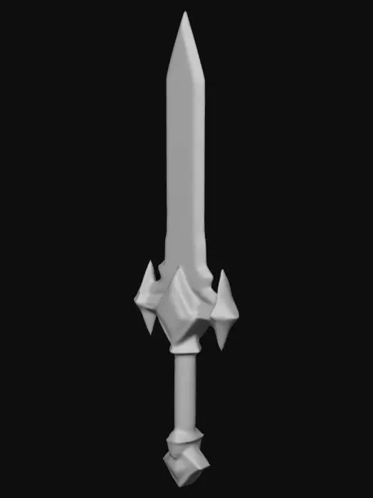 3D model for Low Poly One handed sword with ruby gem encrusted on the handle