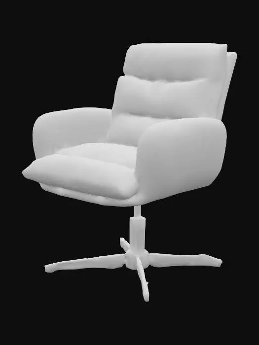 3D model for Cream Boucle Fabric & Gold base