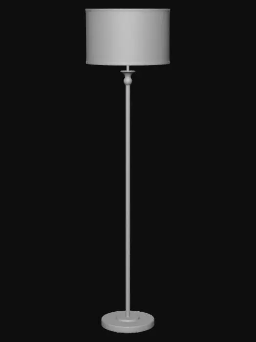 3D model for Silver Elegance Floor Lamp with cream linen shade