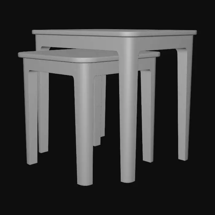 3D model for Solid Oak Nesting Tables