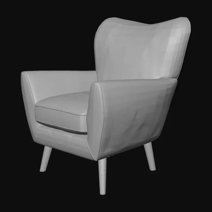 3D model for Chunky Weave Mid Natural Wilson Highback Armchair with oak legs