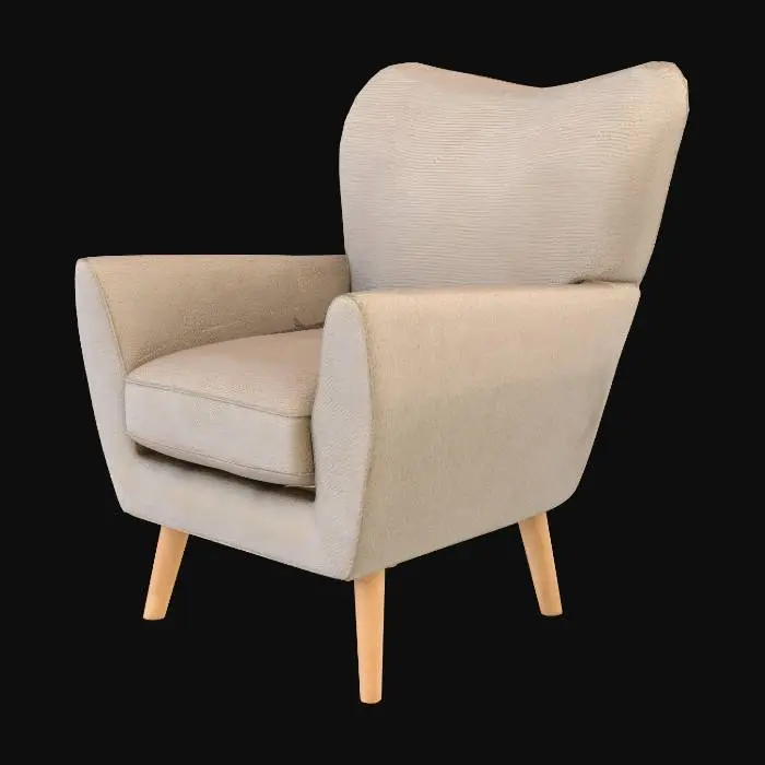 3D model for Chunky Weave Mid Natural Wilson Highback Armchair with oak legs