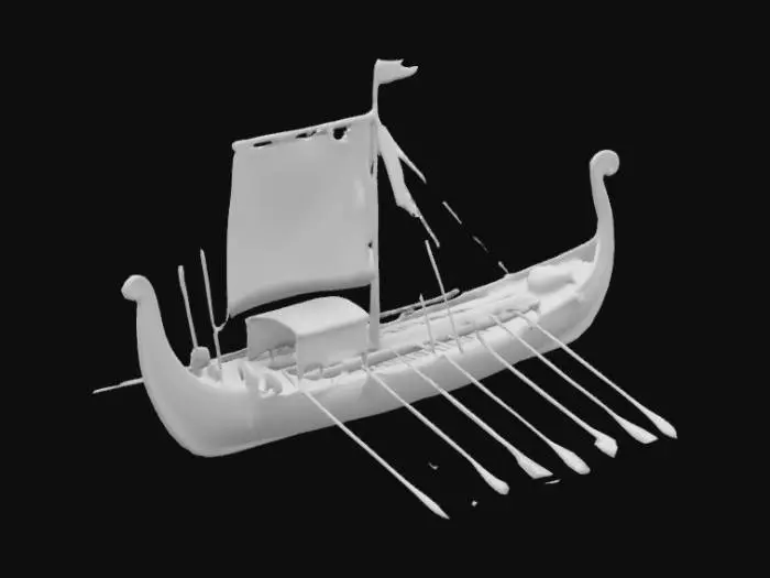 3D model for old greece style transport boat made from wood
