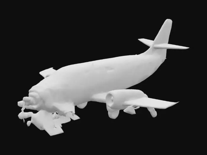 3D model for um aviao destruido apos um acidente
