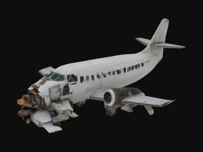 3D model for um aviao destruido apos um acidente
