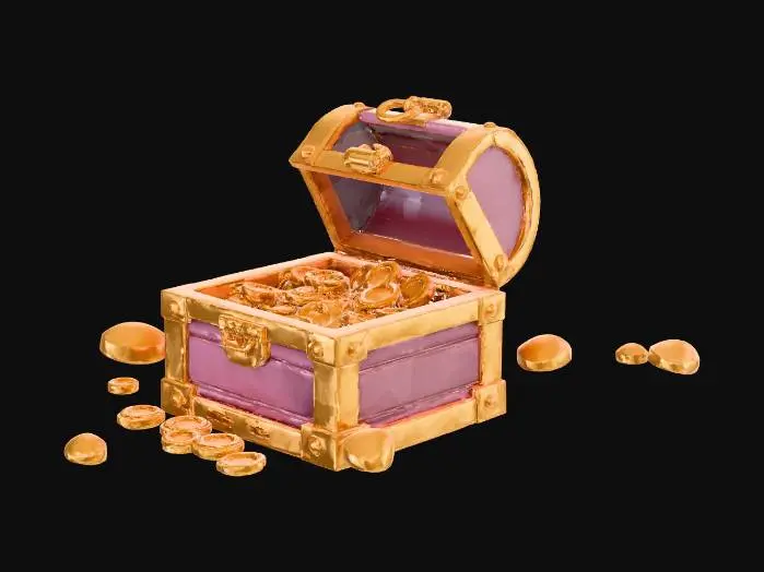 3D model for isometric treasure chest half-open, gold coins spilling out, algae details, comic cute aesthetic
cute detailed isometric comic style, smooth pastel colors, soft cinematic lighting, stylized proportions, consistent scale, separated object, ideal for isometric scene composition