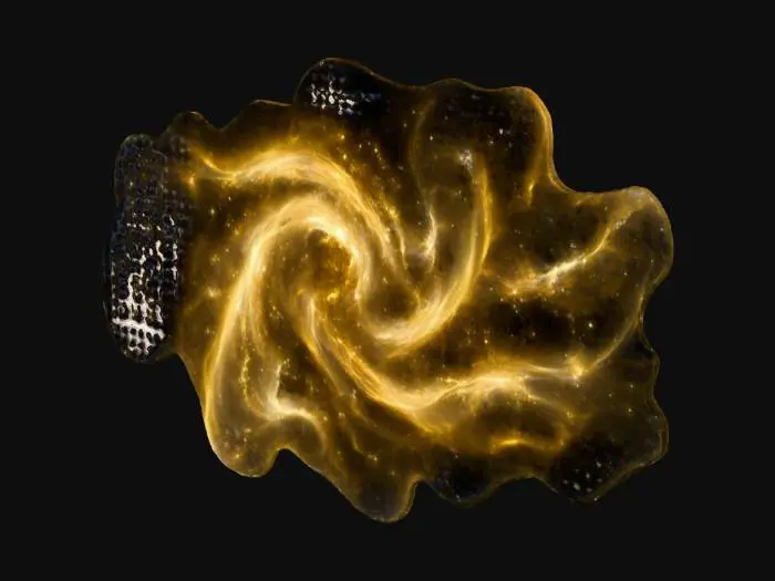 3D model for A golden nebula on a black sky