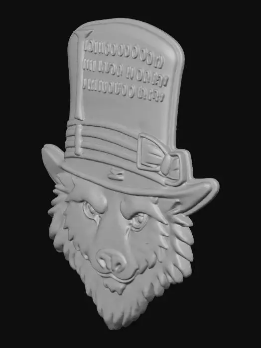 3D model for Binary Top Hat wolf Cookie