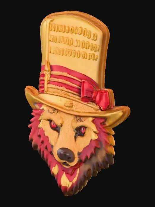 3D model for Binary Top Hat wolf Cookie