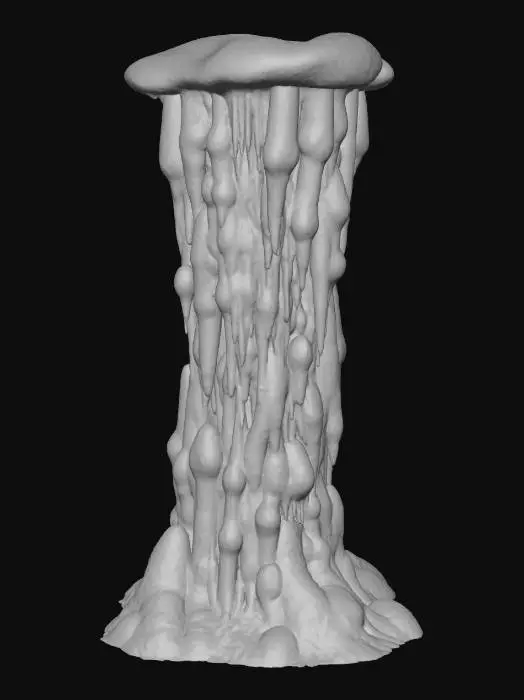 3D model for snow covered rock formation pillar