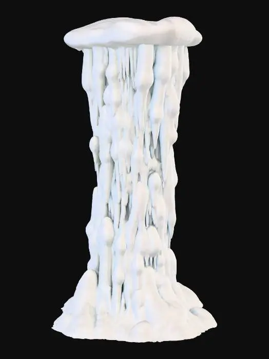 3D model for snow covered rock formation pillar