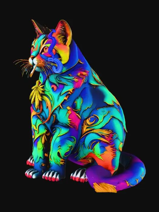 3D model for Psychedelic Feline Smoking