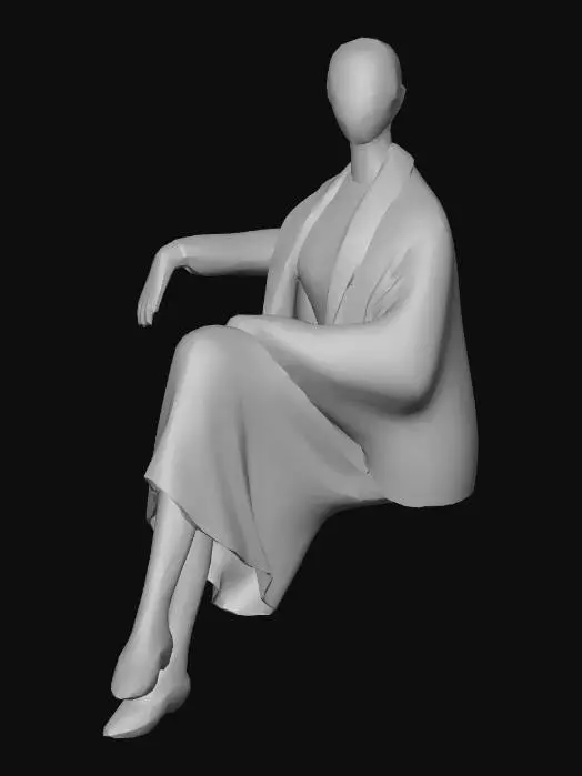 3D model for black figure seated