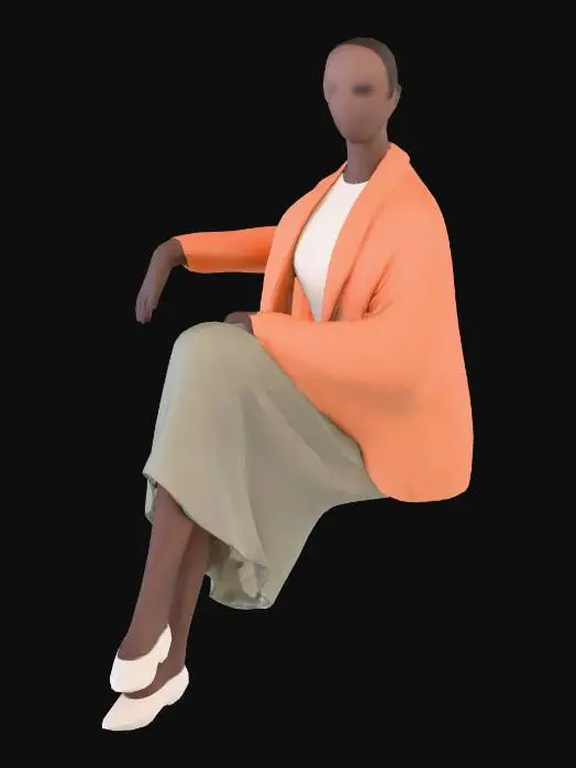 3D model for black figure seated
