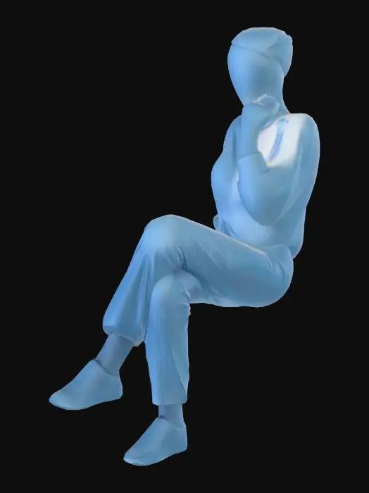 3D model for recline in blue
