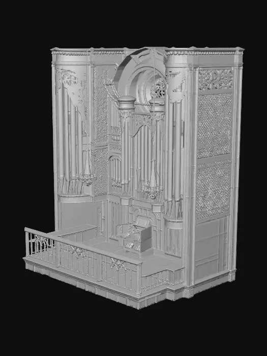 3D model for Grand Pipe Organ in a Gothic Cathedral