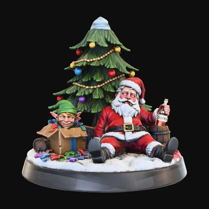 3D model for Drunk Santa and gift Elf. #Christmas2025#