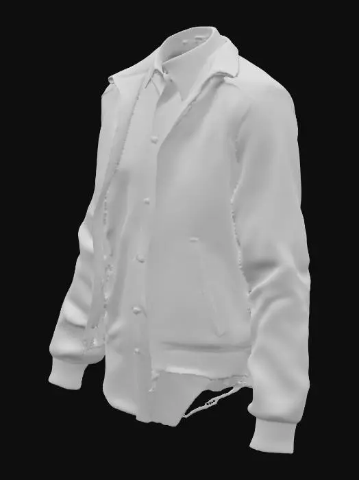 3D model for make a red shirt with a removeable black jacket.