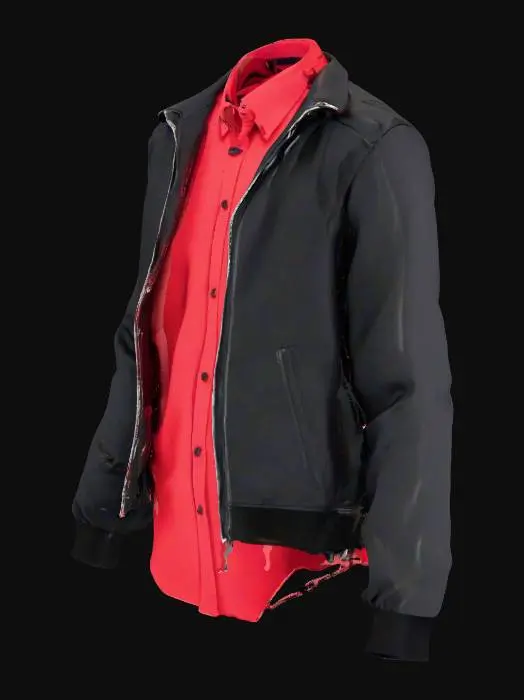 3D model for make a red shirt with a removeable black jacket.
