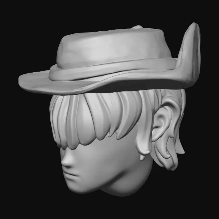 3D model for Back View of a Wide-Brimmed Witch Hat