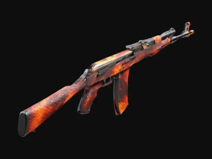 3D model for Create a AK47 gun with snake evo lava effect 