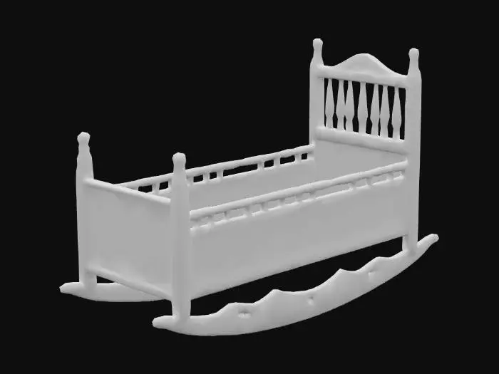 3D model for Rustic Rocking Cradle
